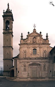 Pfarrkirche in San Paolo dʻArgon (Bergamo) mit Stuckaturen von Antonio und Francesco Camuzzi, 1700-1709